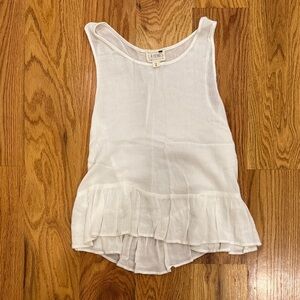 Pacsun LA Hearts White Sleeveless Tank Top with Ruffle Hem